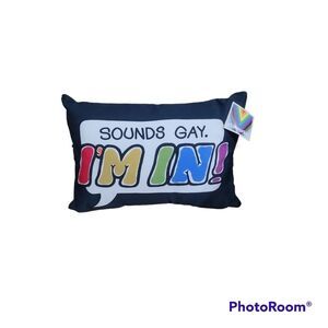 Take Pride Accent Pillow NWT by Olly Gibbs Sounds Gay Im In